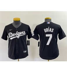 Youth Los Angeles Dodgers 7 Julio Urias Black Stitched Baseball Jersey Youth Los Angeles Dodgers 7 Julio Urias Black Stitched Baseball Jersey
