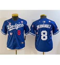 Youth Los Angeles Dodgers 8 Enrique Hernandez Royal 2025 Tokyo Series Limited Stitched Baseball Jersey