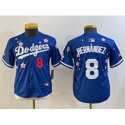 Youth Los Angeles Dodgers 8 Enrique Hernandez Royal 2025 Tokyo Series Limited Stitched Baseball Jersey