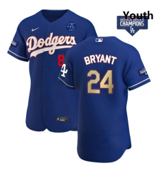 Youth Los Angeles Dodgers Kobe Bryant Gold Program Designed Edition Blue Flex Base Stitched Jersey Youth Los Angeles Dodgers Kobe Bryant Gold Program Designed Edition Blue Flex Base Stitched Jersey