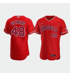 Men Los Angeles Angels 48 Reid Detmers Red Flex Base Stitched Jerse Men Los Angeles Angels 48 Reid Detmers Red Flex Base Stitched Jerse