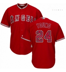 Mens Majestic Los Angeles Angels of Anaheim 24 Chris Young Authentic Red Team Logo Fashion Cool Base MLB Jersey Mens Majestic Los Angeles Angels of Anaheim 24 Chris Young Authentic Red Team Logo Fashion Cool Base MLB Jersey