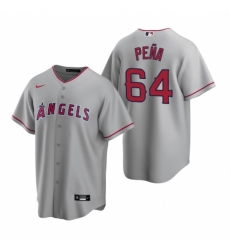 Mens Nike Los Angeles Angels 64 Felix Pena Gray Road Stitched Baseball Jersey Mens Nike Los Angeles Angels 64 Felix Pena Gray Road Stitched Baseball Jersey