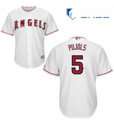 Youth Majestic Los Angeles Angels of Anaheim 5 Albert Pujols Replica White Home Cool Base MLB Jersey