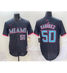 Men Miami Marlins 50 Agust EDn Ram EDrez Black 2025 City Connect Limited Stitched Baseball Jersey Men Miami Marlins 50 Agust EDn Ram EDrez Black 2025 City Connect Limited Stitched Baseball Jersey
