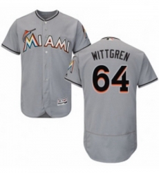 Mens Majestic Miami Marlins 64 Nick Wittgren Grey Road Flex Base Authentic Collection MLB Jersey Mens Majestic Miami Marlins 64 Nick Wittgren Grey Road Flex Base Authentic Collection MLB Jersey