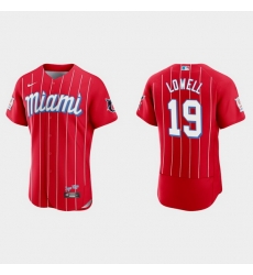 Miami Marlins 19 Mike Lowell Men Nike 2021 City Connect Authentic MLB Jersey Red Miami Marlins 19 Mike Lowell Men Nike 2021 City Connect Authentic MLB Jersey Red