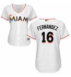 Womens Majestic Miami Marlins 16 Jose Fernandez Replica White Home Cool Base MLB Jersey Womens Majestic Miami Marlins 16 Jose Fernandez Replica White Home Cool Base MLB Jersey