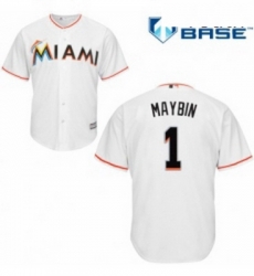 Youth Majestic Miami Marlins 1 Cameron Maybin Authentic White Home Cool Base MLB Jersey Youth Majestic Miami Marlins 1 Cameron Maybin Authentic White Home Cool Base MLB Jersey