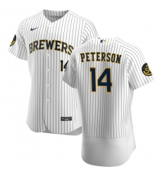 Men Milwaukee Brewers 14 Jace Peterson Men Nike White Home 2020 Flex Base Player MLB Jersey Men Milwaukee Brewers 14 Jace Peterson Men Nike White Home 2020 Flex Base Player MLB Jersey