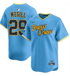 Men Milwaukee Brewers 29 Trevor Megill Light Blue City Limited Stitched Baseball Jersey