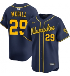 Men Milwaukee Brewers 29 Trevor Megill Navy Alternate Limited Stitched Baseball Jersey