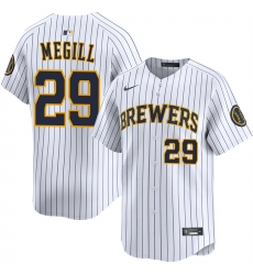 Men Milwaukee Brewers 29 Trevor Megill White Alternate Limited Stitched Baseball Jersey Men Milwaukee Brewers 29 Trevor Megill White Alternate Limited Stitched Baseball Jersey