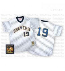 Mens Mitchell and Ness Milwaukee Brewers 19 Robin Yount Replica WhiteBlue Strip Throwback MLB Jersey Mens Mitchell and Ness Milwaukee Brewers 19 Robin Yount Replica WhiteBlue Strip Throwback MLB Jersey