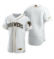 Milwaukee Brewers Blank White Nike Mens Authentic Golden Edition MLB Jersey Milwaukee Brewers Blank White Nike Mens Authentic Golden Edition MLB Jersey