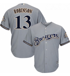 Youth Majestic Milwaukee Brewers 13 Glenn Robinson Replica Grey Road Cool Base MLB Jersey Youth Majestic Milwaukee Brewers 13 Glenn Robinson Replica Grey Road Cool Base MLB Jersey