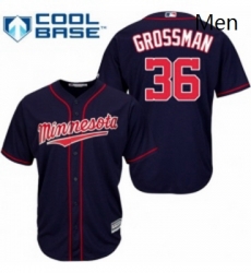 Mens Majestic Minnesota Twins 36 Robbie Grossman Replica Navy Blue Alternate Road Cool Base MLB Jersey Mens Majestic Minnesota Twins 36 Robbie Grossman Replica Navy Blue Alternate Road Cool Base MLB Jersey