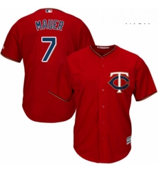 Mens Majestic Minnesota Twins 7 Joe Mauer Replica Scarlet Alternate Cool Base MLB Jersey Mens Majestic Minnesota Twins 7 Joe Mauer Replica Scarlet Alternate Cool Base MLB Jersey