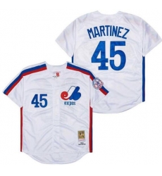Men Montreal Expos #45 Pedro Martinez White Throwback Jersey Men Montreal Expos #45 Pedro Martinez White Throwback Jersey