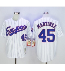 Montreal Expos 45 Pedro Martinez Baseball Stitched Jersey White Retro Montreal Expos 45 Pedro Martinez Baseball Stitched Jersey White Retro