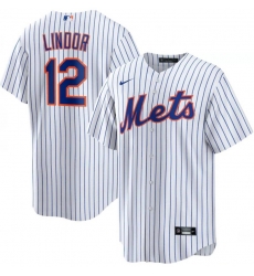 Men New York Mets 12 Francisco Lindor White Nike Cool Base Jersey Men New York Mets 12 Francisco Lindor White Nike Cool Base Jersey
