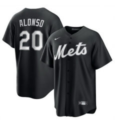 Men New York Mets 20 Pete Alonso Black Lights Out Limited Stitched Baseball Jersey Men New York Mets 20 Pete Alonso Black Lights Out Limited Stitched Baseball Jersey