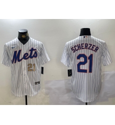 Men New York Mets 21 Max Scherzer White Cool Base Stitched Baseball Jersey 2 Men New York Mets 21 Max Scherzer White Cool Base Stitched Baseball Jersey 2