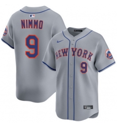 Men New York Mets 9 Brandon Nimmo Gray Flex Base Stitched Baseball Jersey