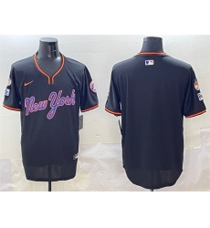 Men New York Mets Blank Black 2025 Spring Training Stitched Baseball Jersey