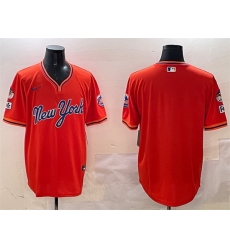 Men New York Mets Blank Orange 2025 Spring Training Stitched Baseball Jersey