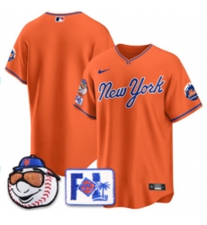 Men New York Mets Blank Orange 2025 Spring Training Stitched Baseball Jersey