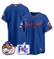 Men New York Mets Blank Royal 2025 Spring Training Stitched Baseball Jersey