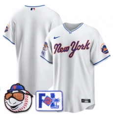 Men New York Mets Blank White 2025 Spring Training Stitched Baseball Jersey