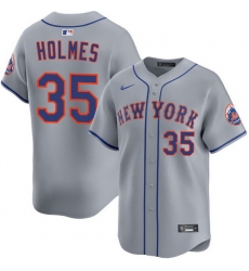 Men New York Mets Clay Holmes 35 Gray Flex Base Stitched Jersey