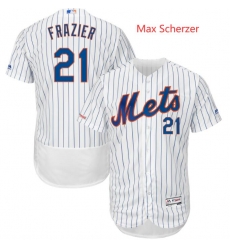 Men Nike New York Mets #21 Max Scherzer White Strips Flex Base MLB Jersey Men Nike New York Mets #21 Max Scherzer White Strips Flex Base MLB Jersey