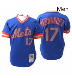 Mens Mitchell and Ness New York Mets 17 Keith Hernandez Replica Blue Throwback MLB Jersey Mens Mitchell and Ness New York Mets 17 Keith Hernandez Replica Blue Throwback MLB Jersey