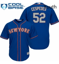 Youth Majestic New York Mets 52 Yoenis Cespedes Replica Royal Blue Alternate Road Cool Base MLB Jersey Youth Majestic New York Mets 52 Yoenis Cespedes Replica Royal Blue Alternate Road Cool Base MLB Jersey