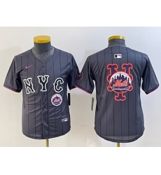 Youth New York Mets Team Big Logo Graphite 2024 City Connect Limited Stitched Baseball Jersey 3 Youth New York Mets Team Big Logo Graphite 2024 City Connect Limited Stitched Baseball Jersey 3