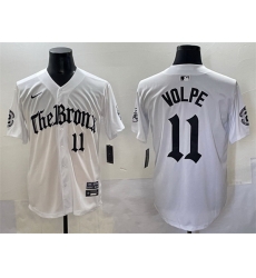 Men New York Yankees 11 Anthony Volpe White  27Gothic Legacy Edition 27 Vapor Premier Limited Stitched Baseball Jersey