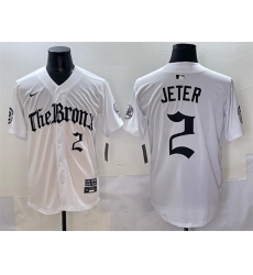 Men New York Yankees 2 Derek Jeter White  27Gothic Legacy Edition 27 Vapor Premier Limited Stitched Baseball Jersey