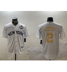 Men New York Yankees 2 Derek Jeter White Gold 2024 World Series Cool Base Stitched Baseball Jersey Men New York Yankees 2 Derek Jeter White Gold 2024 World Series Cool Base Stitched Baseball Jersey