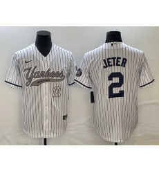 Men New York Yankees 2 Derek Jeter White With Patch Cool Base Stitched Baseball Jersey Men New York Yankees 2 Derek Jeter White With Patch Cool Base Stitched Baseball Jersey