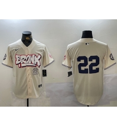Men New York Yankees 22 Juan Soto Cream Bronx Graffiti V2 Vapor Limited Stitched Baseball Jersey 2 Men New York Yankees 22 Juan Soto Cream Bronx Graffiti V2 Vapor Limited Stitched Baseball Jersey 2