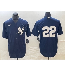 Men New York Yankees 22 Juan Soto Navy Cool Base Stitched Baseball Jerseys Men New York Yankees 22 Juan Soto Navy Cool Base Stitched Baseball Jerseys