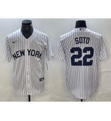 Men New York Yankees 22 Juan Soto White Cool Base Stitched Baseball Jersey Men New York Yankees 22 Juan Soto White Cool Base Stitched Baseball Jersey
