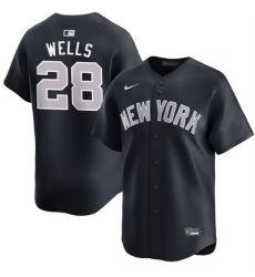 Men New York Yankees 28 Austin Wells Navy 2025 Alternate Limited Stitched Baseball Jersey