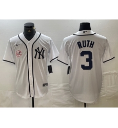 Men New York Yankees 3 Babe Ruth White Cool Base Stitched Baseball Jersey 5 Men New York Yankees 3 Babe Ruth White Cool Base Stitched Baseball Jersey 5