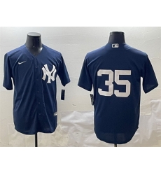 Men New York Yankees 35 Cody Bellinger Navy Cool Base Stitched Baseball Jersey