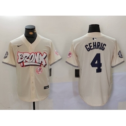 Men New York Yankees 4  Lou Gehrig The Bronx Graffiti V2 Vapor Limited Stitched Baseball Jersey 3