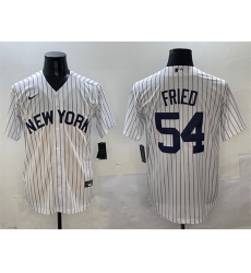 Men New York Yankees 54 Max Fried White Cool Base Stitched Baseball Jersey 1